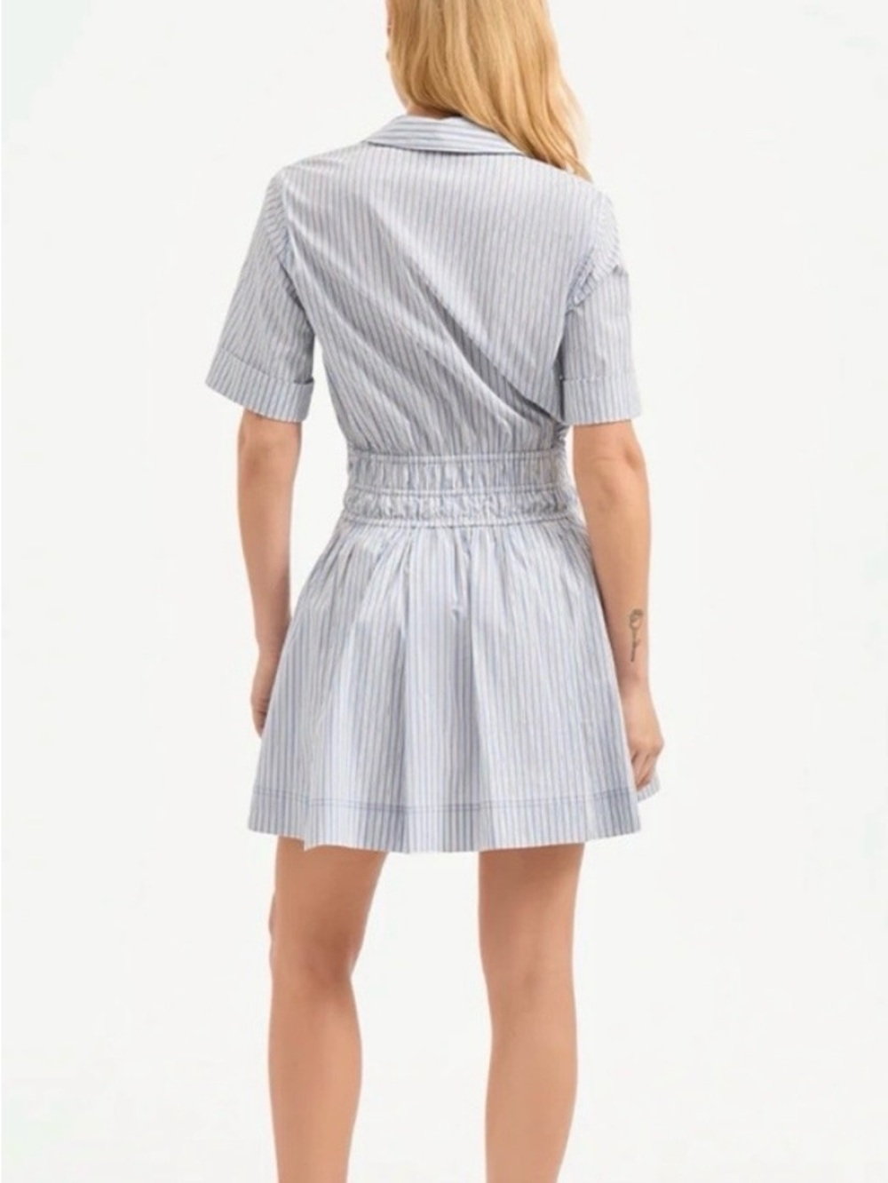 Veronica Beard Susan Stripe Cotton Blend Shirtdress in Blue Multi Size 2 - Picture 2 of 14